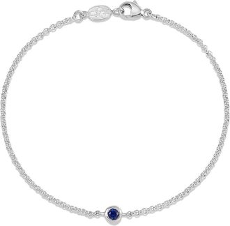Dower & Hall Single Blue Sapphire Dewdrop Chain Bracelet