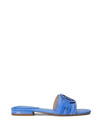 Ralph Lauren ALEGRA CROCODILE-EMBOSSED LEATHER SANDAL