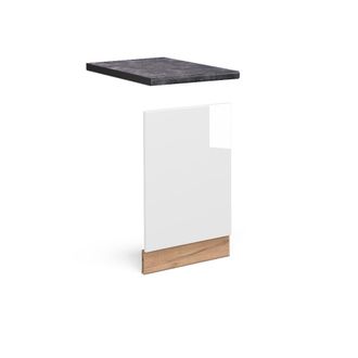 Vicco Panel Frontal Fame-line, Blanco Alto Brillo, 45 Cm, Et Antracita, Vicco