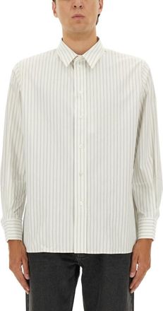 Saint Laurent White Regular Stripes Shirt