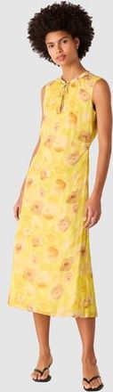 Whistles Sunshine Floral Textured Midi Dress in Yellow/Multi at Nordstrom, Size 10