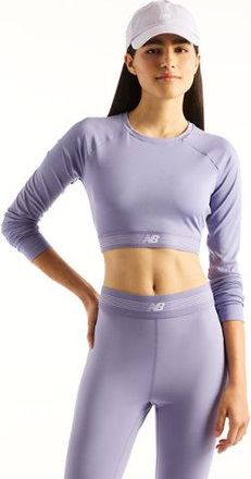 New Balance Womens AC Fitted Long Sleeve in Purple Poly Knit, size X-Small