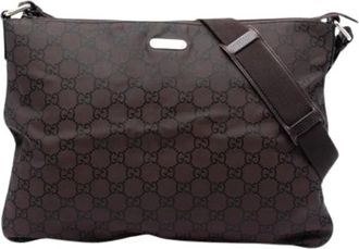 Gucci Pre-owned Nylon Crossbody Tas - Dames - Vintage Schoudertas - Bruin - ONE Size - Nylon - Vintage