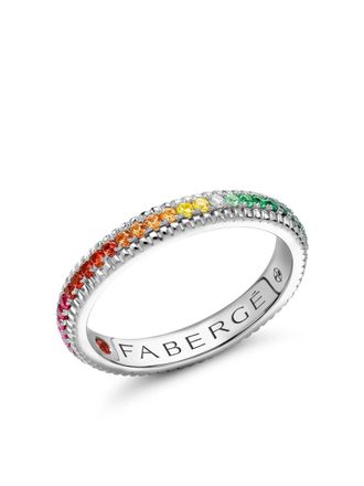 Fabergé 18kt white gold Colour Of Love multi-stone ring - women - White Diamond/Orange Sapphire/Pink Sapphire/Ruby/Tsavorite/Yellow Sapphire/18kt