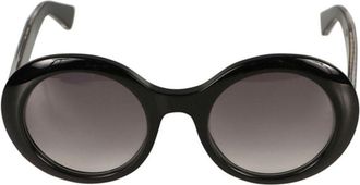 K&agrave;dor Audrey Black Gold Stripe Gradient Rounded Sunglasses