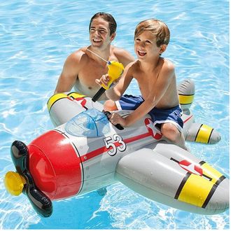 Trade Shop Trade Shop - Aereoplano Cavalcabile Gonfiabile Mare Piscina Con Pistola Acqua 2 Colori