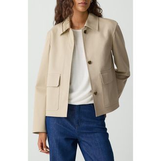 Theory Boxy Stretch Cotton Jacket in Soft Taupe at Nordstrom Rack, Size Small