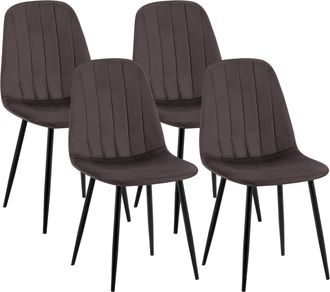 Clp Clp - Juego De 4 Sillas De Comedor Baxter En Terciopelo Marr&oacute;n