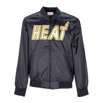 Mitchell & Ness Miami Heat Satijnen Jack NBA Collectie - Heren - Bomber jackets - Zwart - M - Satijn - Jassen