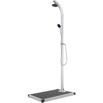 vidaXL Ducha De Jard&iacute;n Con Base Gris 220 Cm Aluminio Vidaxl