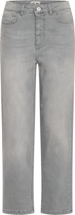 Ichi Raven Gewassen Grijs Straight Leg Jeans - Dames - Regular Fit Jeans - Grijs - W25 - Katoen - Jeans