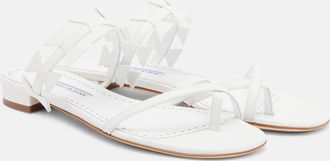 Manolo Blahnik Maura leather thong sandals