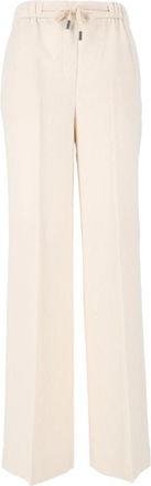 PESERICO Wijde broek - Dames - Wijde Broeken - Beige - M - Broeken