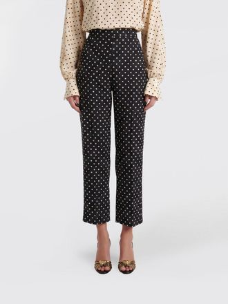Valentino Garavani Pantaloni cropped in seta a vita alta con stampa a pois