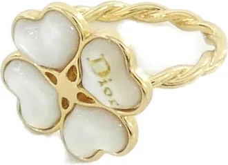 Dior Gold White Band Ring (Pre-Owned)