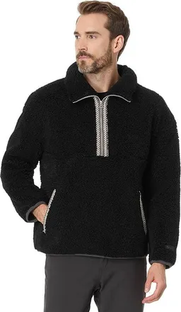 UGG Tasman Uggfluff Half Zip Mens Sweater Black : 2XL, Fleece/Leather/Polyester