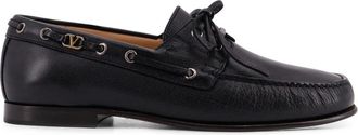 Valentino Garavani VLogo Signature Loafer - Heren - Bootschoenen - Zwart - 44 EU - Leer - Schoenen