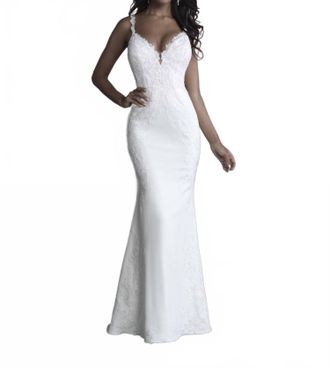 Allure Bridals Mermaid Wedding Dress In Ivory/nude