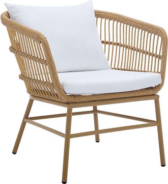 Vente-Unique Sill&oacute;n de jard&iacute;n de resina trenzada - Natural claro - LOUSINI de MYLIA