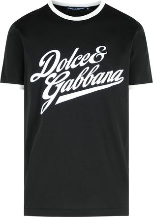 Dolce & Gabbana schwarzer Baumwoll -T -Shirt
