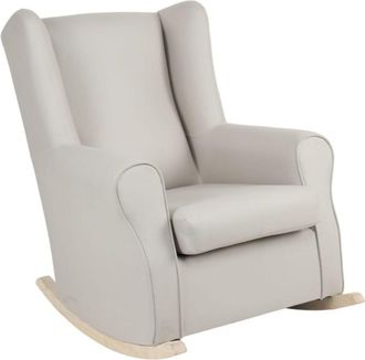 Muemue Sill&oacute;n mecedora con patas madera beige 95x81x104cm
