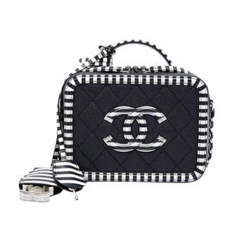 Chanel Pre-owned Filigree Vanity Bag - Dames - Pre-owned - Zwart - Maat: ONE Size Leer