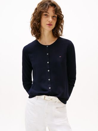 Tommy Hilfiger Womens Lightweight Cardigan - Navy - XXL