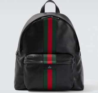 Gucci Web Stripe leather backpack