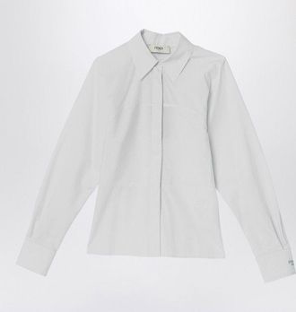 Fendi Witte Gestreepte Katoenen Shirt