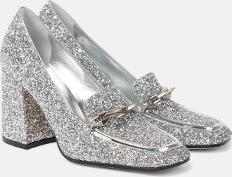 Jimmy Choo London Diamond Tilda 85 glitter loafer pumps