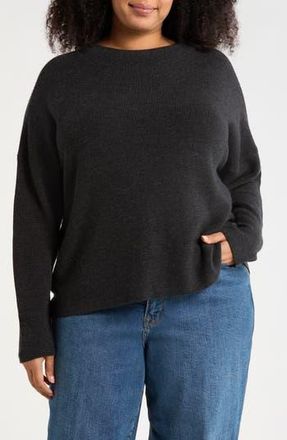 Eileen Fisher Funnel Neck Wool Sweater in Charcoal at Nordstrom Rack, Size Xx-Small