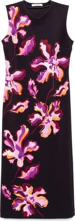 Dorothee Schumacher Flame Flower midi dress - women - Elastane/Polyester - 3 - Black