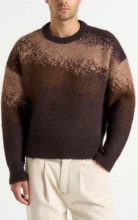 Mani&egrave;re De Voir Yani Ombre Wool Crewneck Sweater in Brown at Nordstrom, Size X-Large