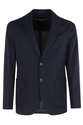 Circolo 1901 Navy Premium Patch Pocket Button Cuffs Cotton-Blend Blazer