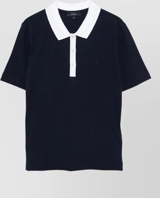 Fay short sleeve polo shirt contrasting collar