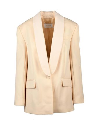 Zimmermann Cream Wool-Blend Fitted Jacket