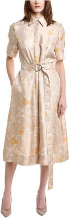 Lafayette 148 New York Belted Silk Shirtdress