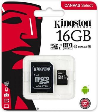Trade Shop Trade Shop - Kingston Micro Sd 16 Gb Classe 10 Microsd 80 Mb/s Canvas Scheda Memoria Sd 16gb