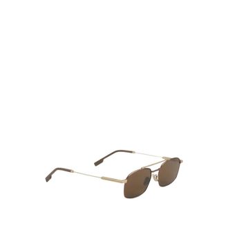 Ermenegildo Zegna Accessoires, Heren, Bruin, ONE Size, Ez 029854 Metal Zonnebril