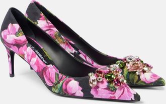 Dolce & Gabbana Lollo embellished floral pumps