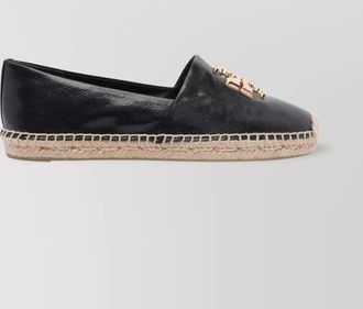 Tory Burch eleanor leather espadrilles round toe