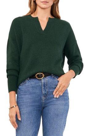 Vince Camuto Drop Shoulder V-Neck Sweater in Windsor Moss at Nordstrom, Size X-Small