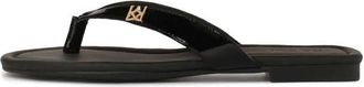 Kazar Zwarte Gelakte Slippers - Dames - Slippers - Zwart - 37 EU - Leer - Schoenen