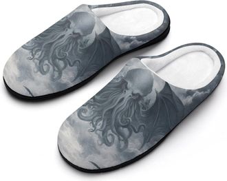 Generic Dark Grim Octopus Monster Slippers Men Winter Warm Cotton Anti-Slip Indoor Slip-Ons House Shoes