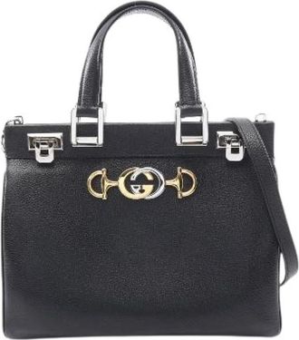 Gucci Pre-owned Zumi Small 2Way Top Handle Bag - Dames - Vintage Handtas - Zwart - ONE Size - Leer - Vintage