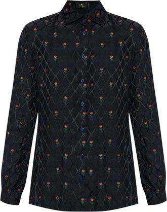 Etro Stijlvolle Damesoverhemden Collectie - Dames - Overhemden - Zwart - M - Polyester - Overhemden