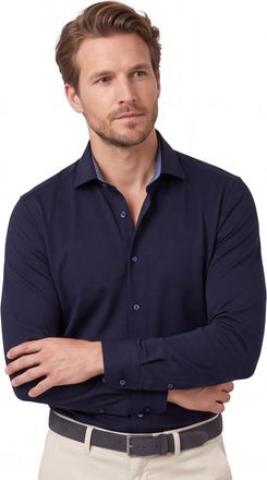 Olymp katoenen Olymp overhemd donkerblauw slim fit