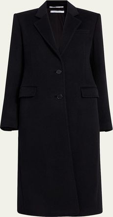Another Tomorrow Cashmere Blend Tailored Peacoat