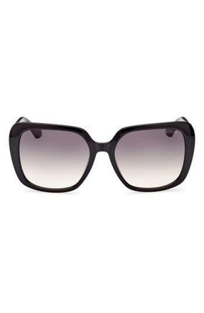 Guess Square Sunglasses in Shiny Black /Gradient Smoke at Nordstrom Rack