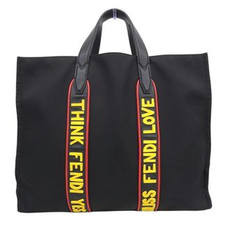 Fendi Black Nylon Leather Tote Bag (Pre-Owned)